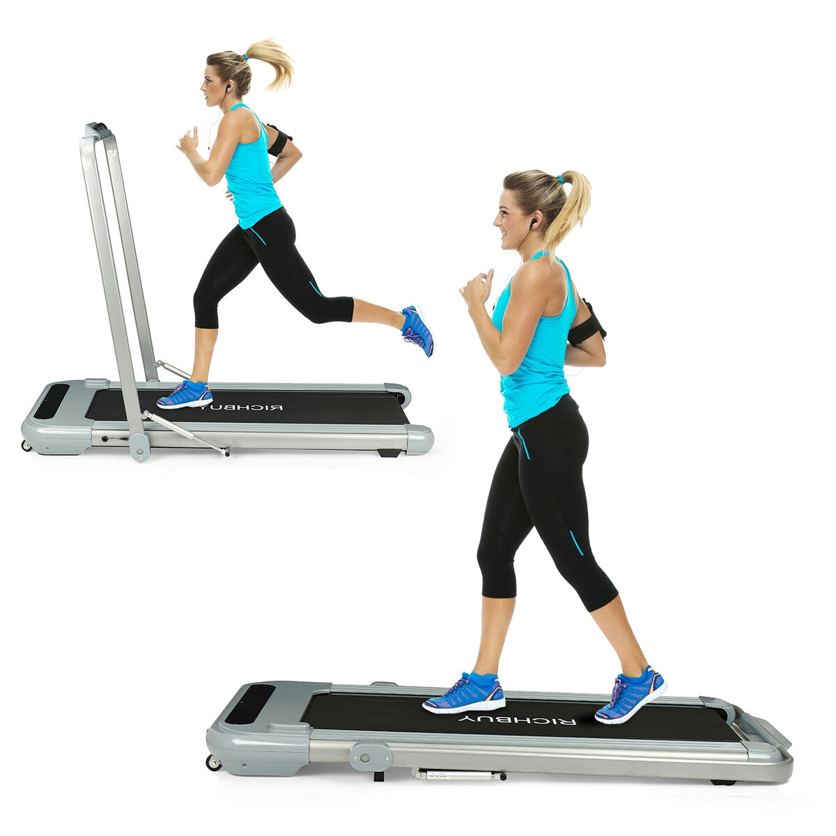 Image of 05-6 Km/h 500W 220V YC-P05 Treadmill Foldable Assemble-free Indoor Super Quiet Walking Pad With LED Display Remote Cont