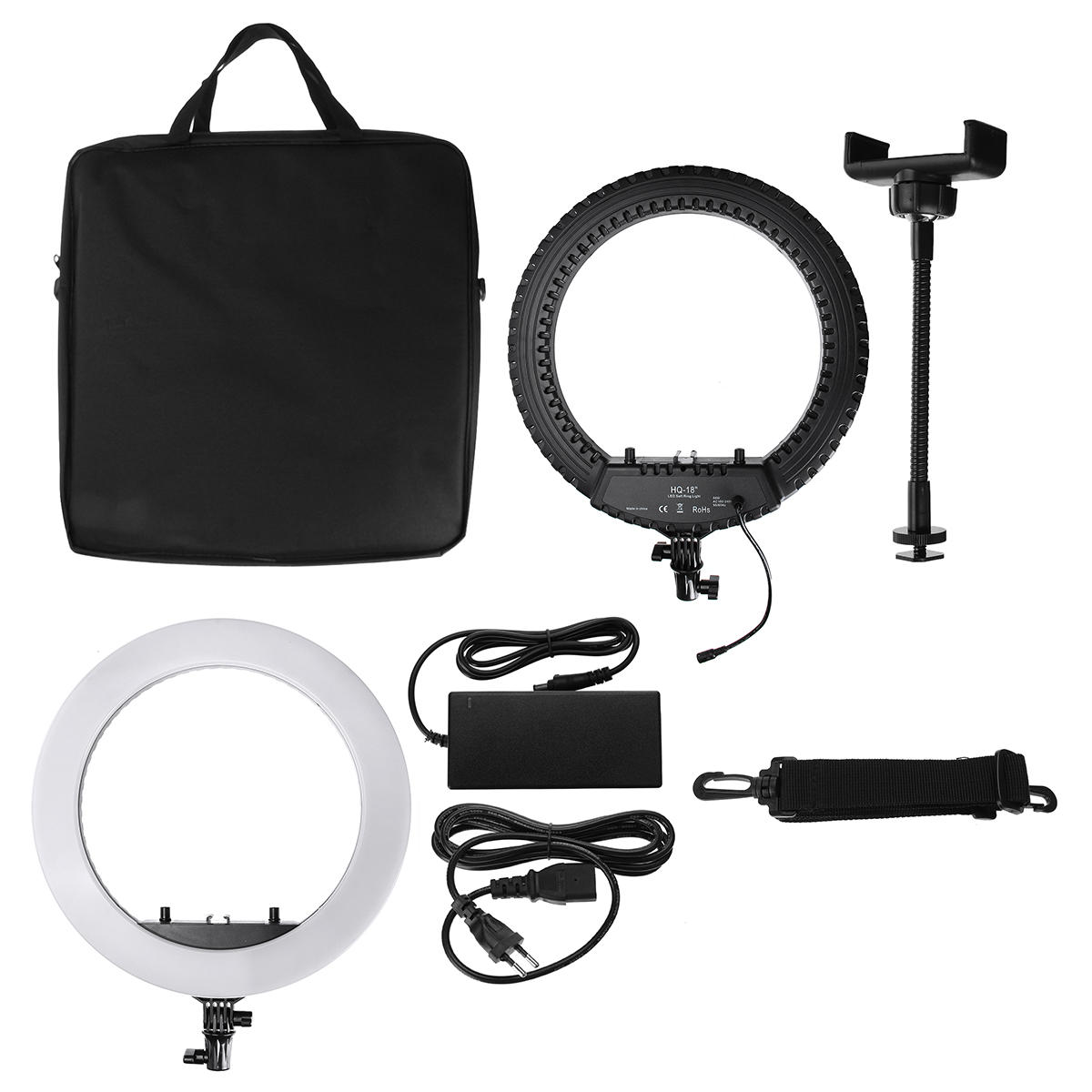 Image of 100-240V 18 inch Ring Light Mobile Phone Live Beauty Night Light + Hose Phone Clip + PTZ Stepless Dimming