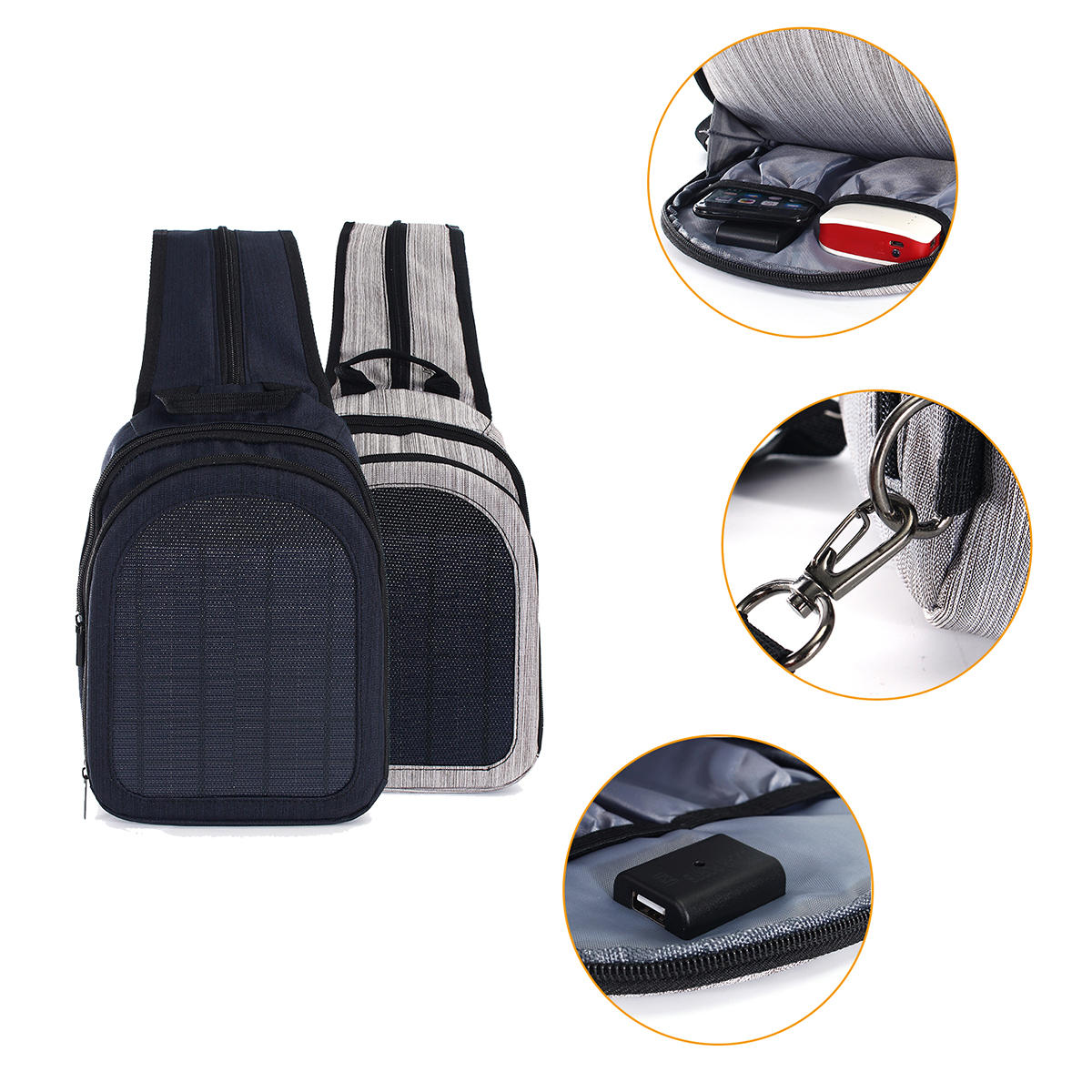 Image of 1000mAh 5V 5W USB Solar Eemergency Charging Bag Outdoor Travel Portable Solar Storage Bag