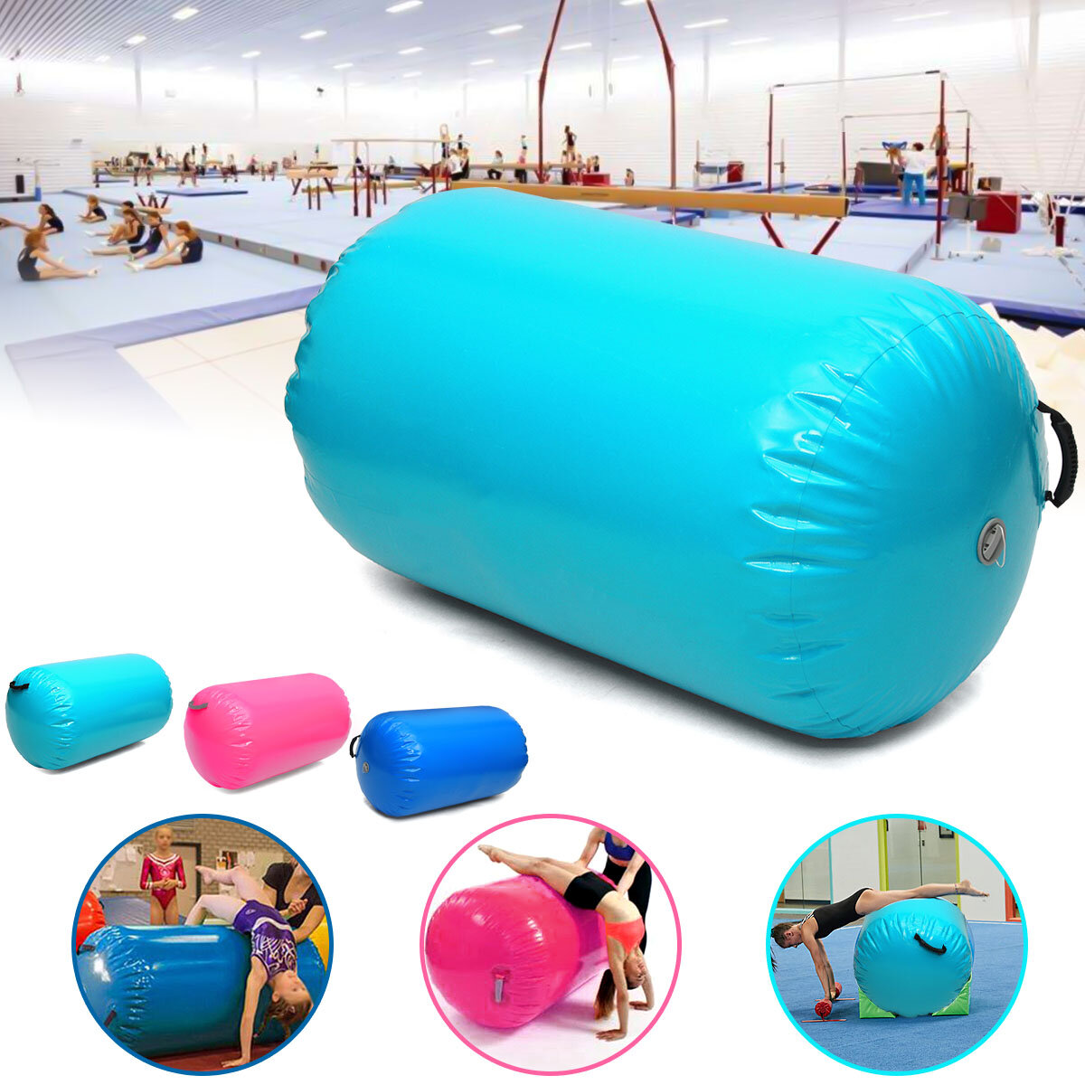 Image of 100x85cm Yoga Air Cushion Roller Air Track Tumbling Roll Indoor Sports Fitness
