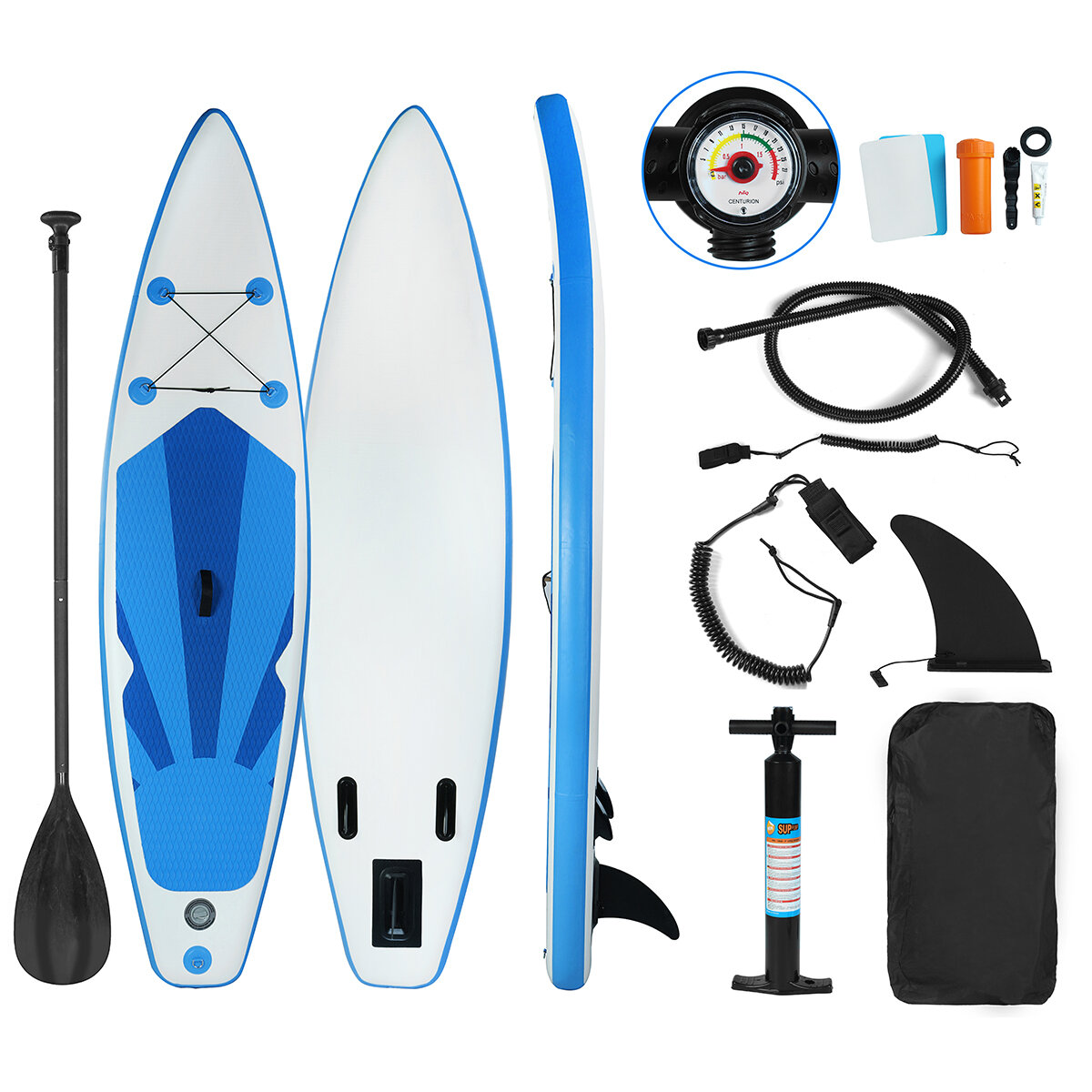 Image of 10ft Inflatable Stand Up Paddle Board Non-slip Surfboard Surfing Board Water Sport Surfing Surfboard for Adults UK Stock