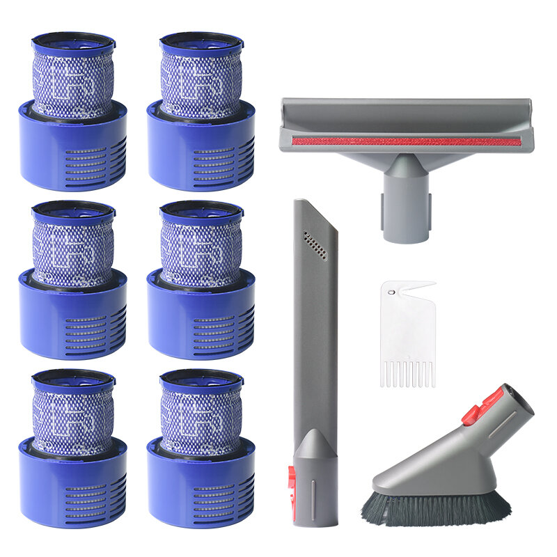 Image of 10pcs Replacements for Dyson V7 V8 V10 Vacuum Cleaner Parts Accessories Filters*6 Brush Heads*3 Cleaning Tool*1 [Non-Ori