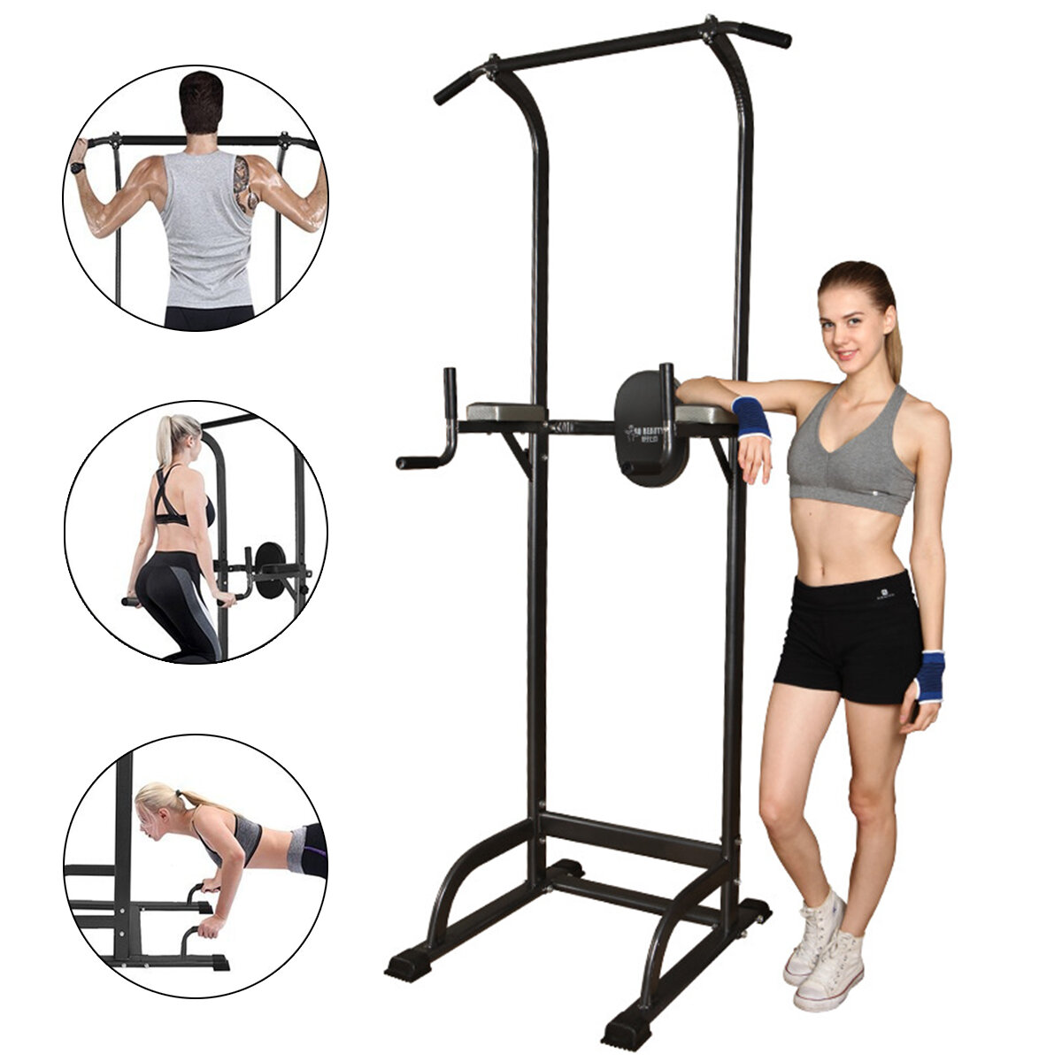 Image of 11 Positions Multifunctional Pull-ups Single And Double Bar Arm Training Adjustable Height Home Gym Strength Training Eq