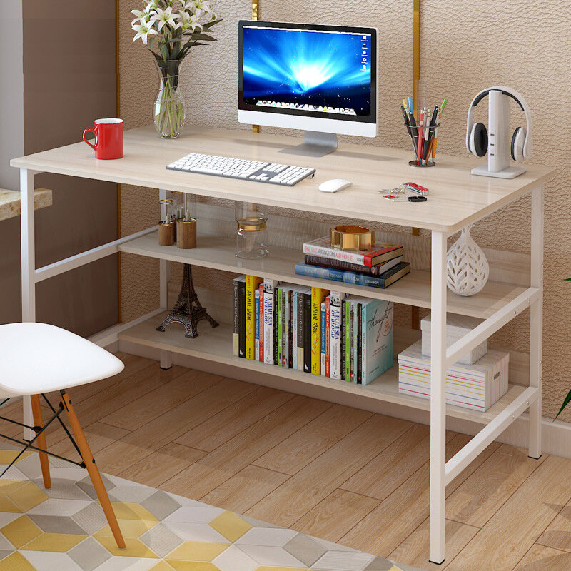 Image of 120x45x73cm Laptop Computer Desk Study Table Storage Home Office Workstation Kit