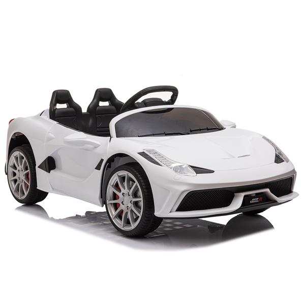 Image of 12V Kids Ride On Sports Car 24GHZ Remote Control with Music LED Light Function - White