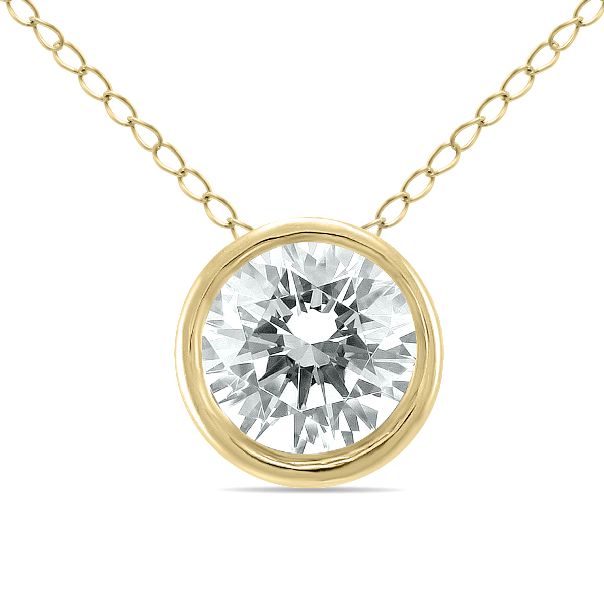 Image of 1/3 Carat Diamond Bezel Pendant in 14K Yellow Gold