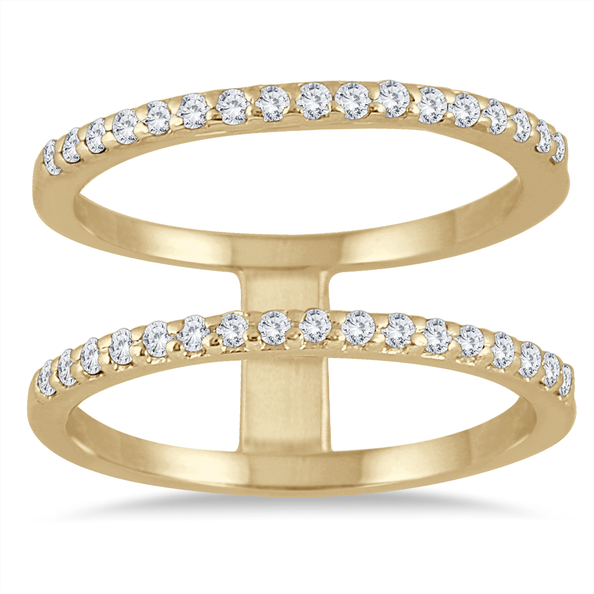 Image of 1/3 Carat TW Diamond Double Row Ring in 10K Yellow Gold
