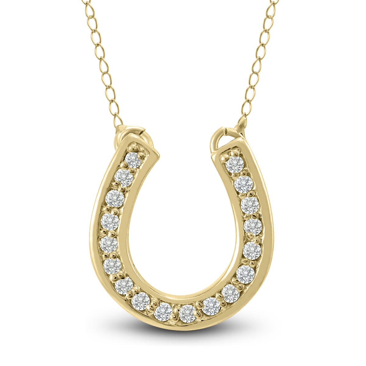 Image of 1/4 CTW Natural Diamond HorseShoe Pendant in 14k Yellow Gold