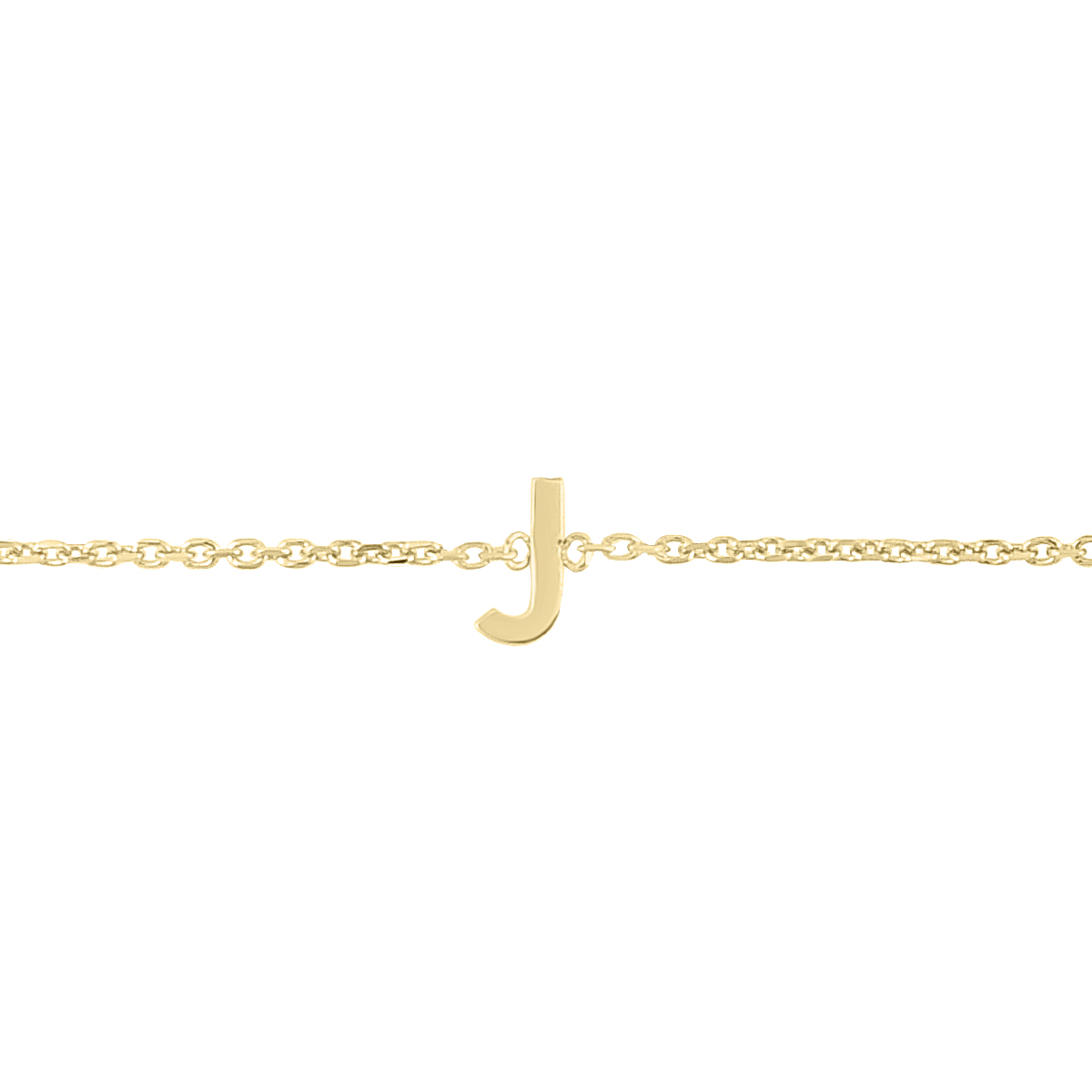 Image of 14K Solid Yellow Gold J Mini Initial Bracelet