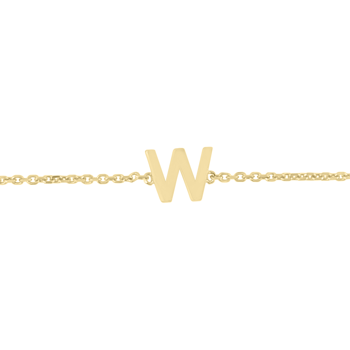 Image of 14K Solid Yellow Gold W Mini Initial Bracelet