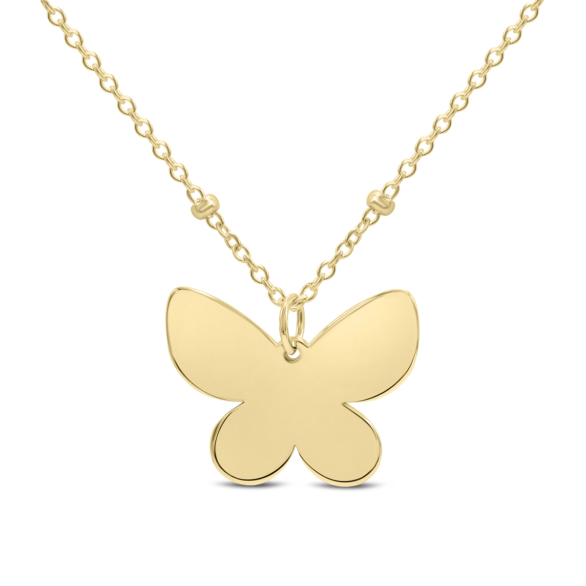 Image of 14K Yellow Gold Butterfly Necklace with Lobster Clasp