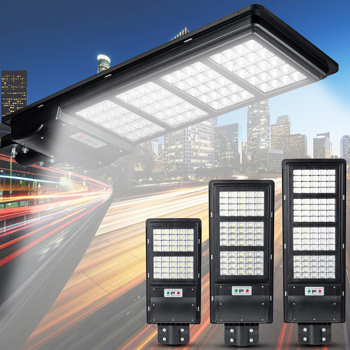 Image of 160/240/320LED Solar Powered Light Outdoor Wall Street Lamp Motion Sensor Outdoor