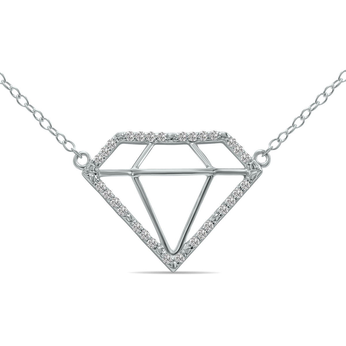 Image of 1/7 Carat TW Lab Grown Diamond Necklace in925 Sterling Silver (Diamond Color F-G Clarity VS1-VS2)