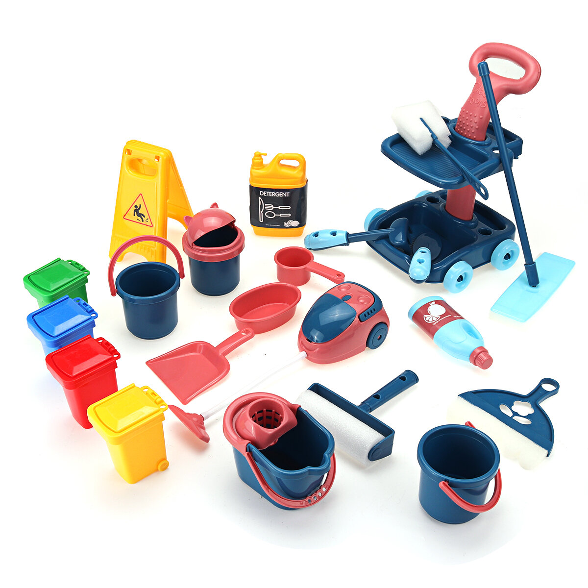 Image of 18 Pcs Kids Cleaning Tools Toy Set Simulation Kitchen Cleaning Educational Toys