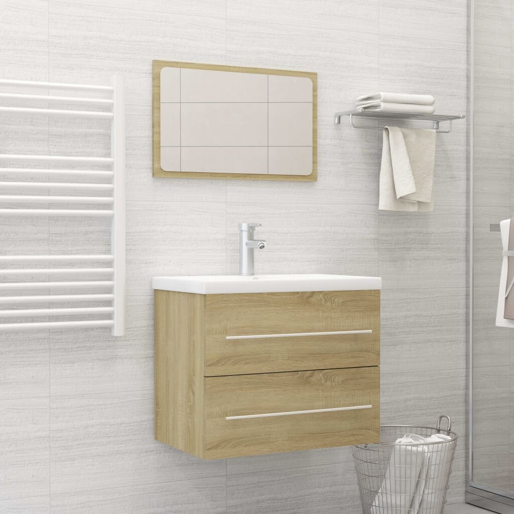 Image of 2 Piece Bathroom Furniture Set Sonoma Oak Chipboard