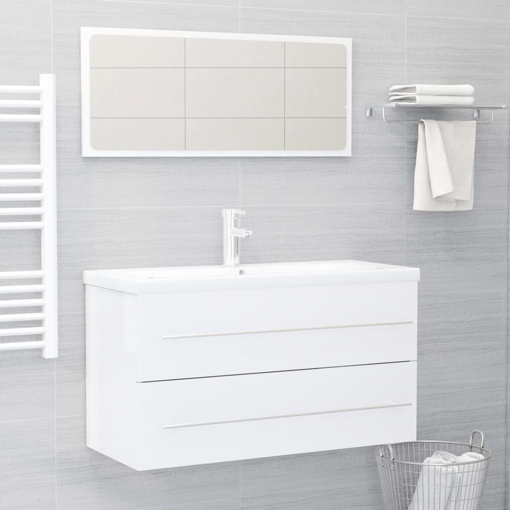 Image of 2 Piece Bathroom Furniture Set White Chipboard