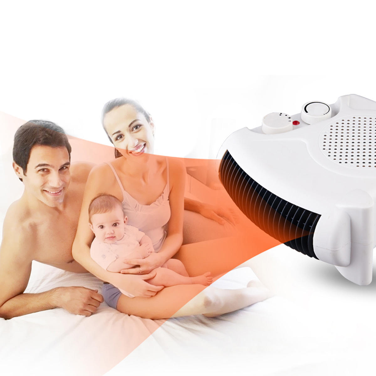 Image of 220V 1800W Mini Mute Electric Heater 3 Speeds Heat Cool Dual-Use Fan Portable Home Office Desktop Warmer