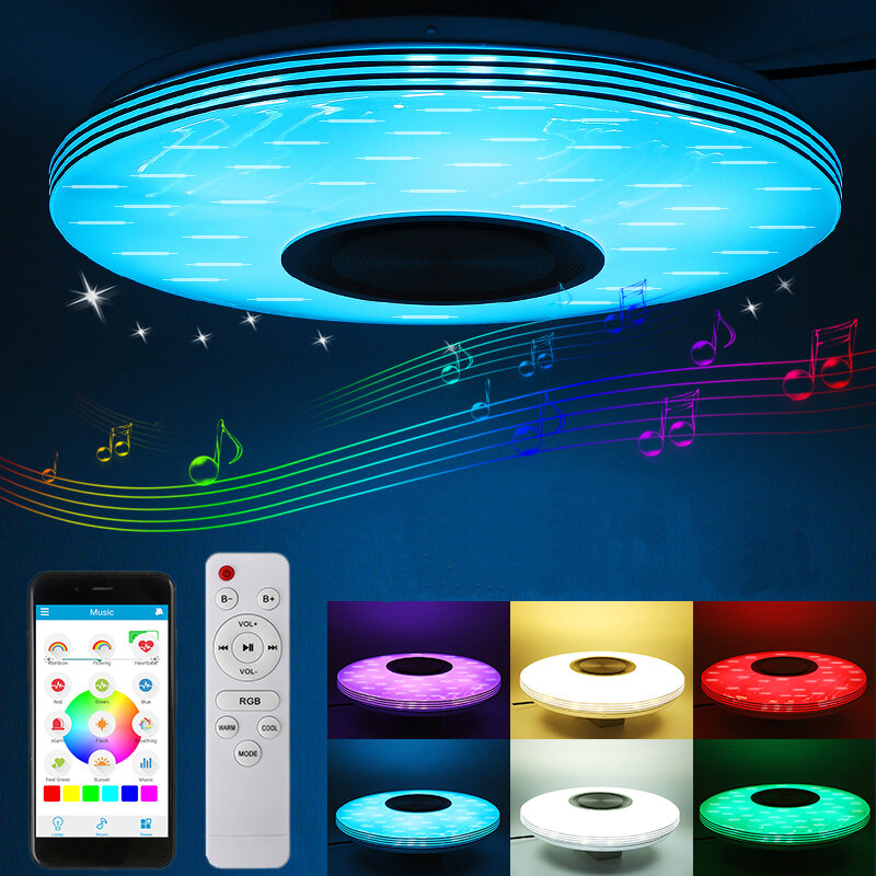 Image of 220V 40cm 84LED RGBW Modern Dimmable Intelligent Ceiling Lamp WiFi Bluetooth Music Smart Ceiling Light APP+Remote Contro