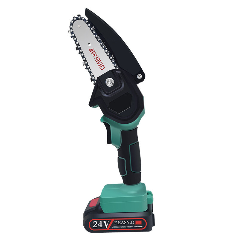 Image of 24V 650W Portable Wood Pruning Saw 4 Inch Rechargable Mini Electric Chainsaw Handheld Wood Pruning Saw For Cutting Woodw