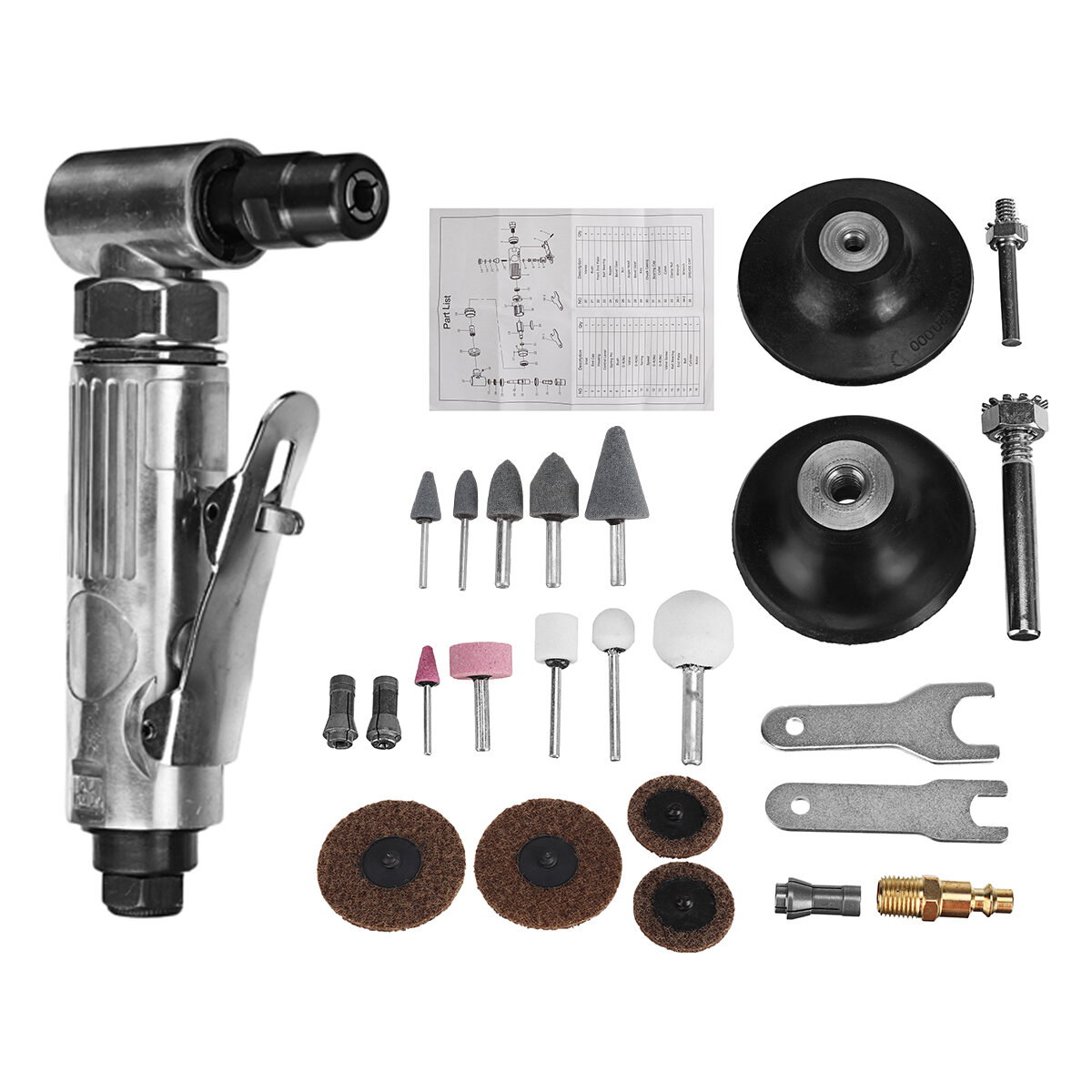 Image of 25Pcs 1/4" Electric Polisher Angle Die Grinder Tools Kit 20000Rpm Air Angle Cleaning Cutting Grinding Tools