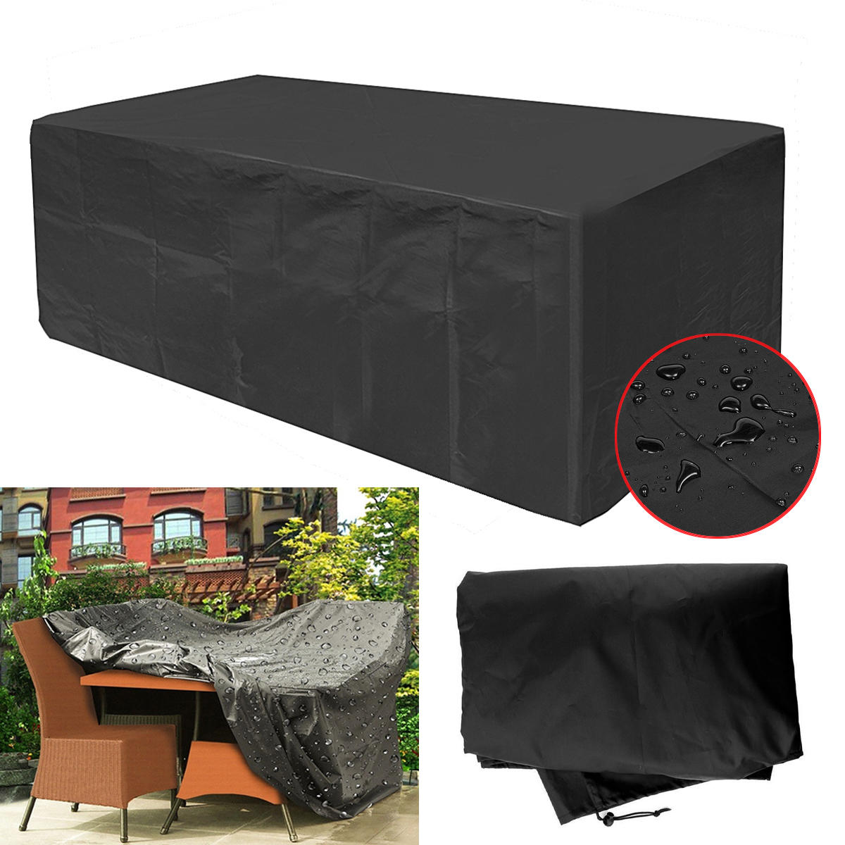 Image of 270x180x89CM Garden Patio Furniture Dust Cover Waterproof Oxford Outdoor Rattan Table Protection
