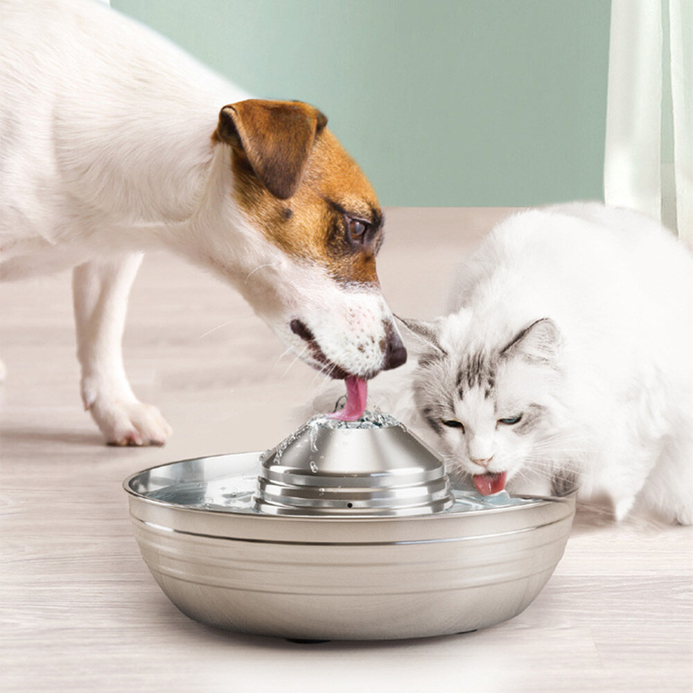 Image of 2L Dog Water Smart Fountain Dispenser 360° drinkable Bowl Cat Feeder Puppy Stainless Steel Intelligent Pet Supplies Ultr