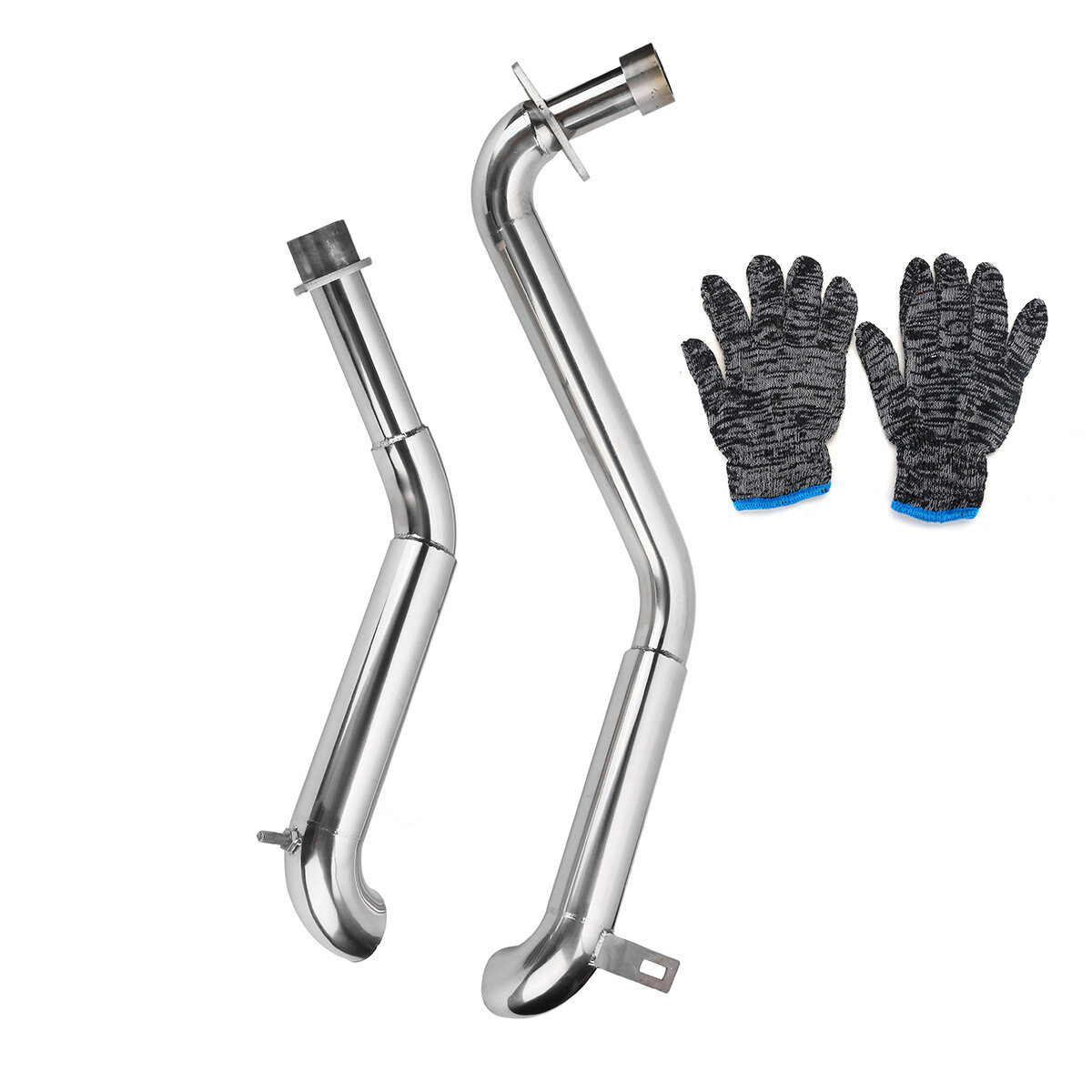 Image of 2PCS Slash Cut Pipes Full Exhaust System + Silencer For Honda STEED VLX400 VLX600