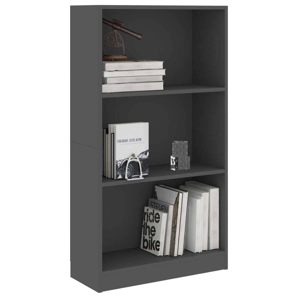 Image of 3-Tier Book Cabinet Gray 236"x94"x425" Chipboard
