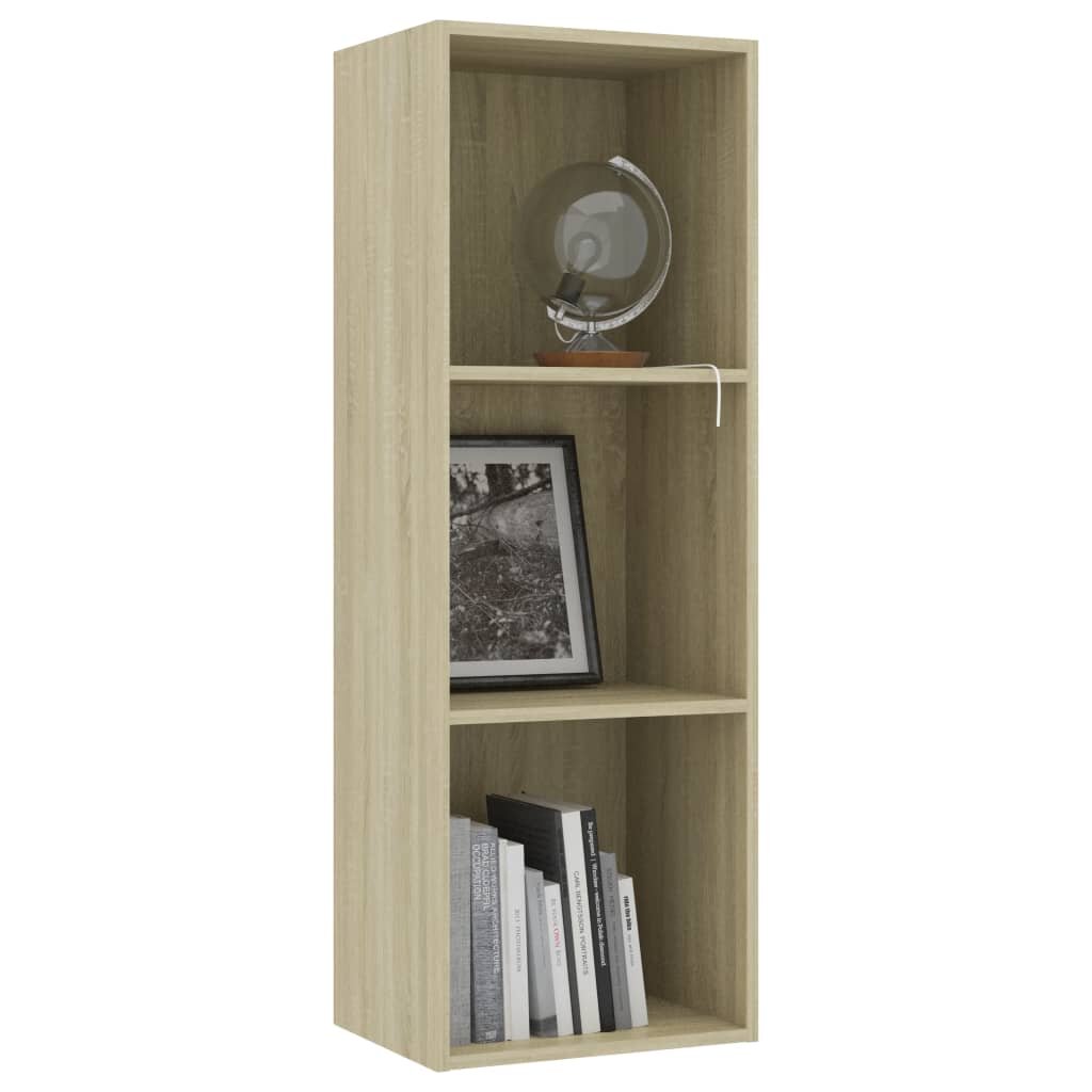 Image of 3-Tier Book Cabinet Sonoma Oak 157"x118"x449" Chipboard