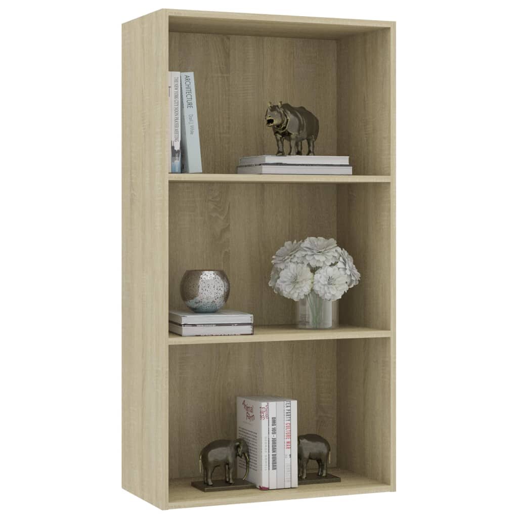 Image of 3-Tier Book Cabinet Sonoma Oak 236"x118"x449" Chipboard