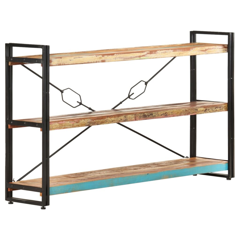 Image of 3-Tier Bookcase 551"x118"x315" Solid Reclaimed Wood