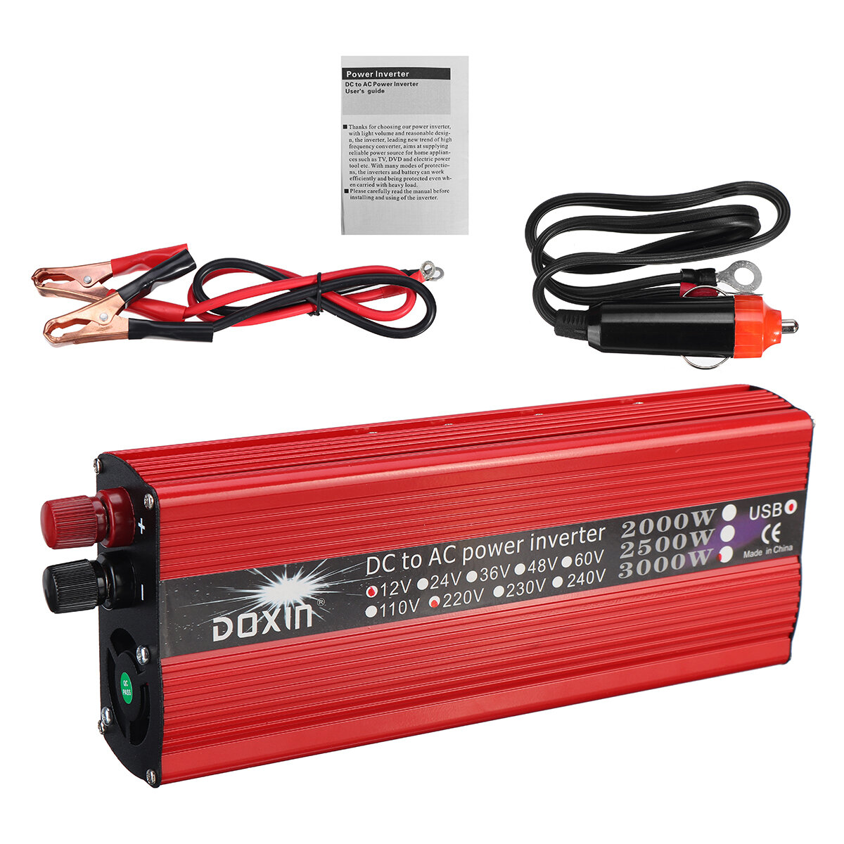 Image of 3000W DC To AC Power Inverter 110/220V Dual USB Ports Modified Sine Wave Solar Photovoltaic Power Converter