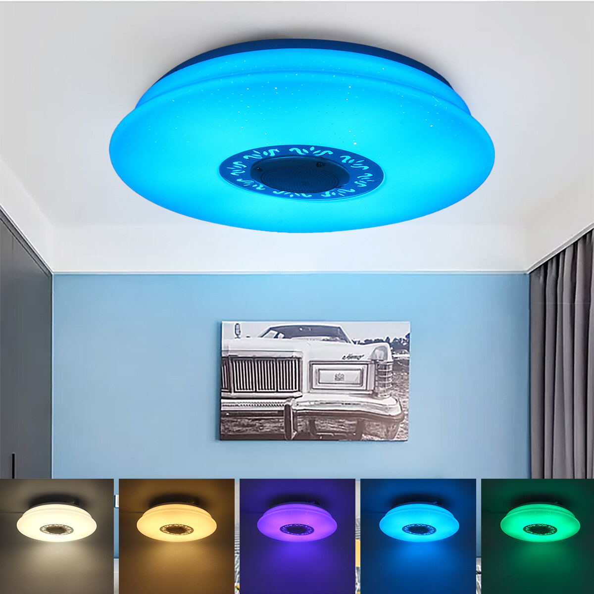 Image of 36/40cm 120W Music Ceiling Light with Bluetooth Speaker Smart APP and Remote Control