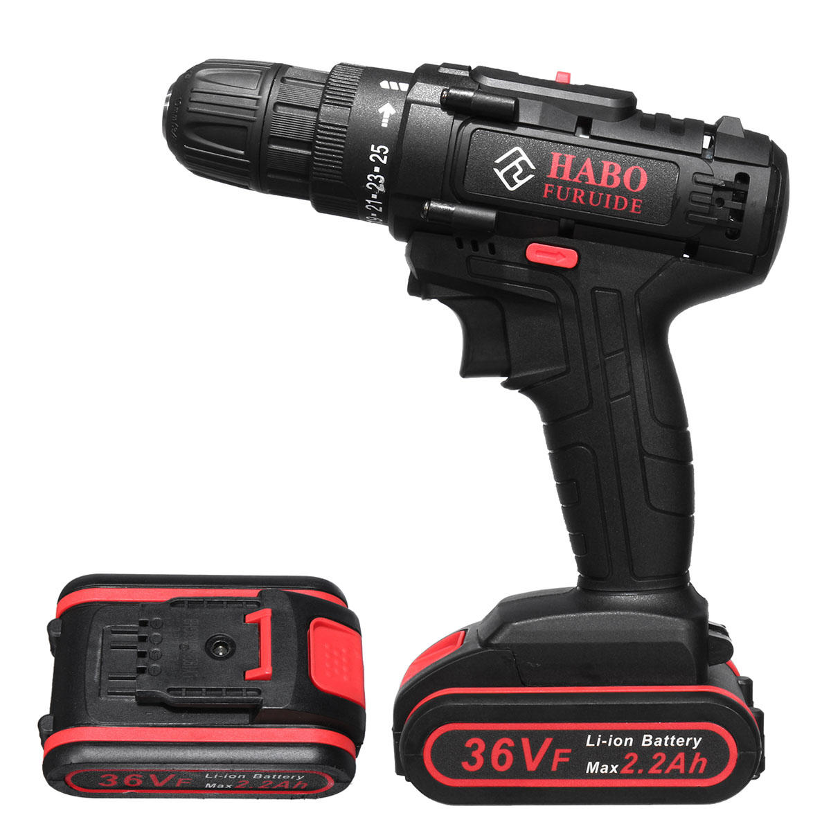 Image of 36V Electric Cordless Drill Screwdriver Dual Speed 25 Torque LED with Li-ion Battery