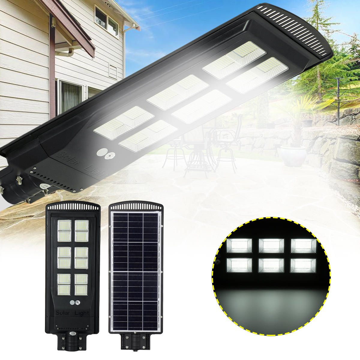 Image of 3800W 1152 LED Solar Street Light Motion Sensor Outdoor Garden Wall Lamp+Remote