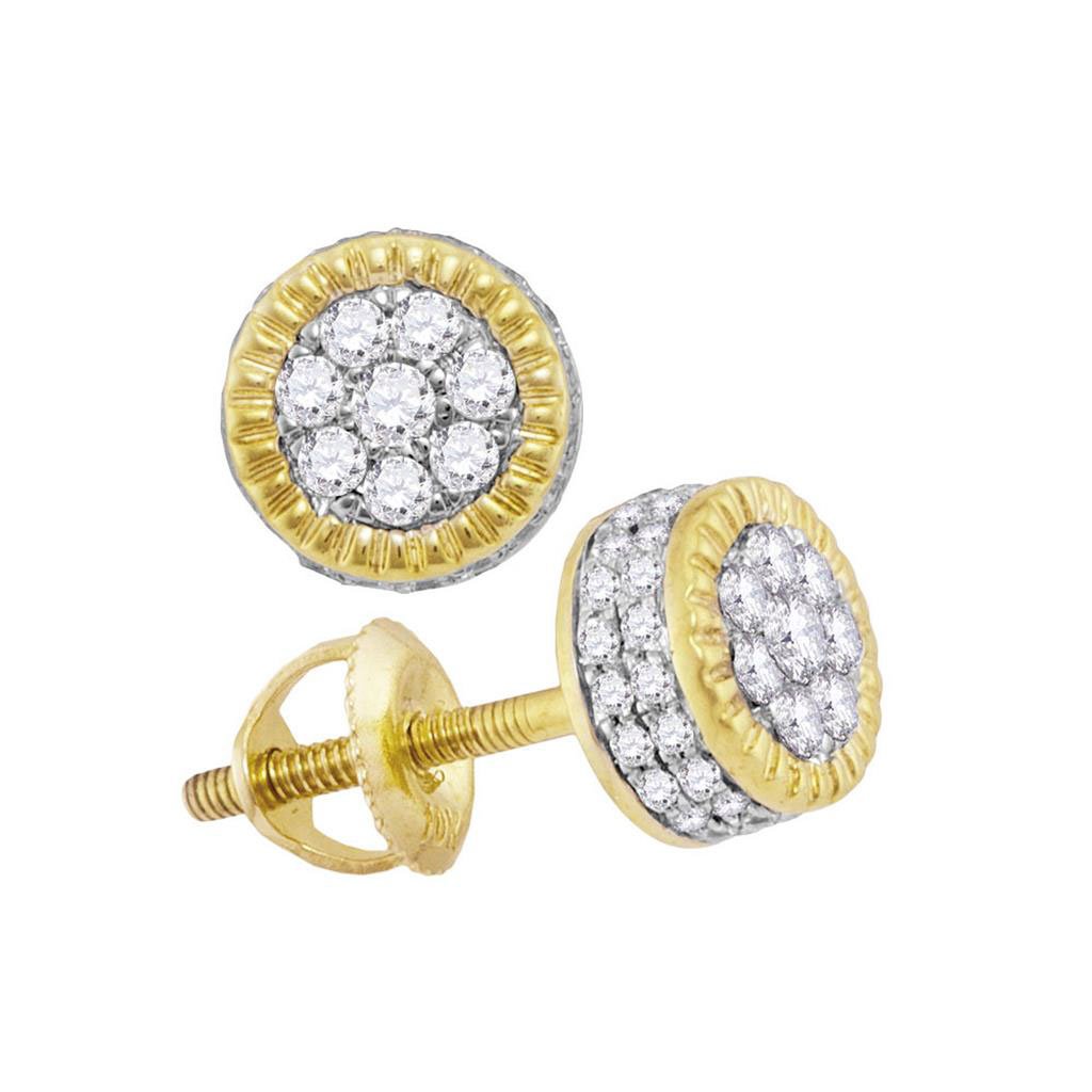 Image of 3D Circle Cluster Diamond Earrings 10K Yellow Gold ID 39540764278977