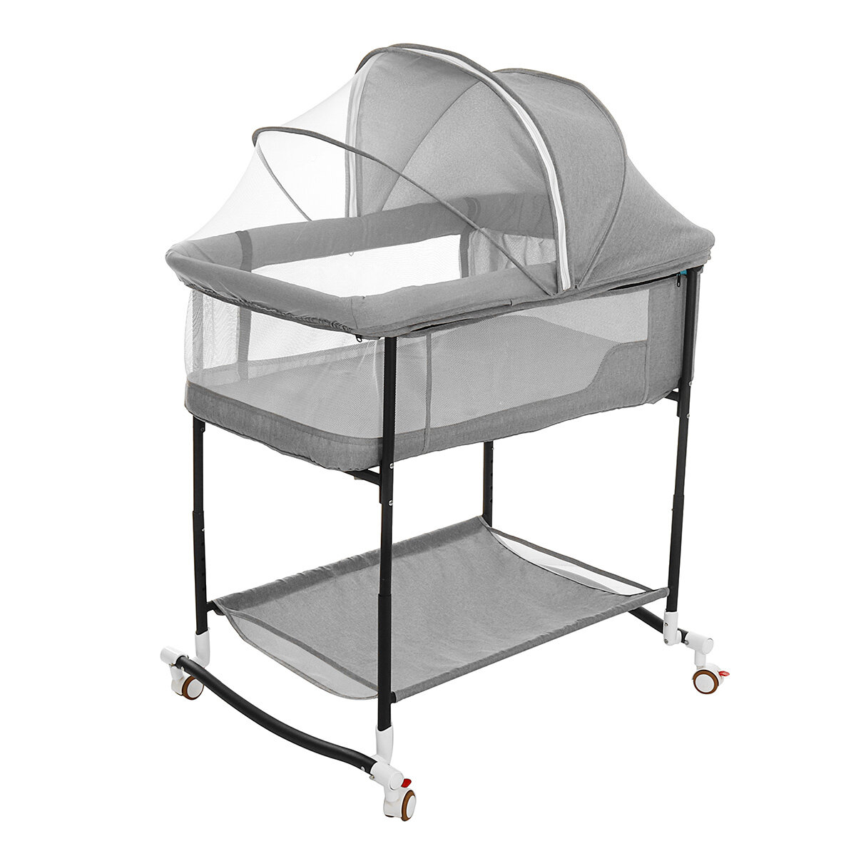 Image of 4-In-1 Infant Bedside Crib Portable Baby Sleeper Adjustable Height Stitching Big Bed for 0-36 Months Children