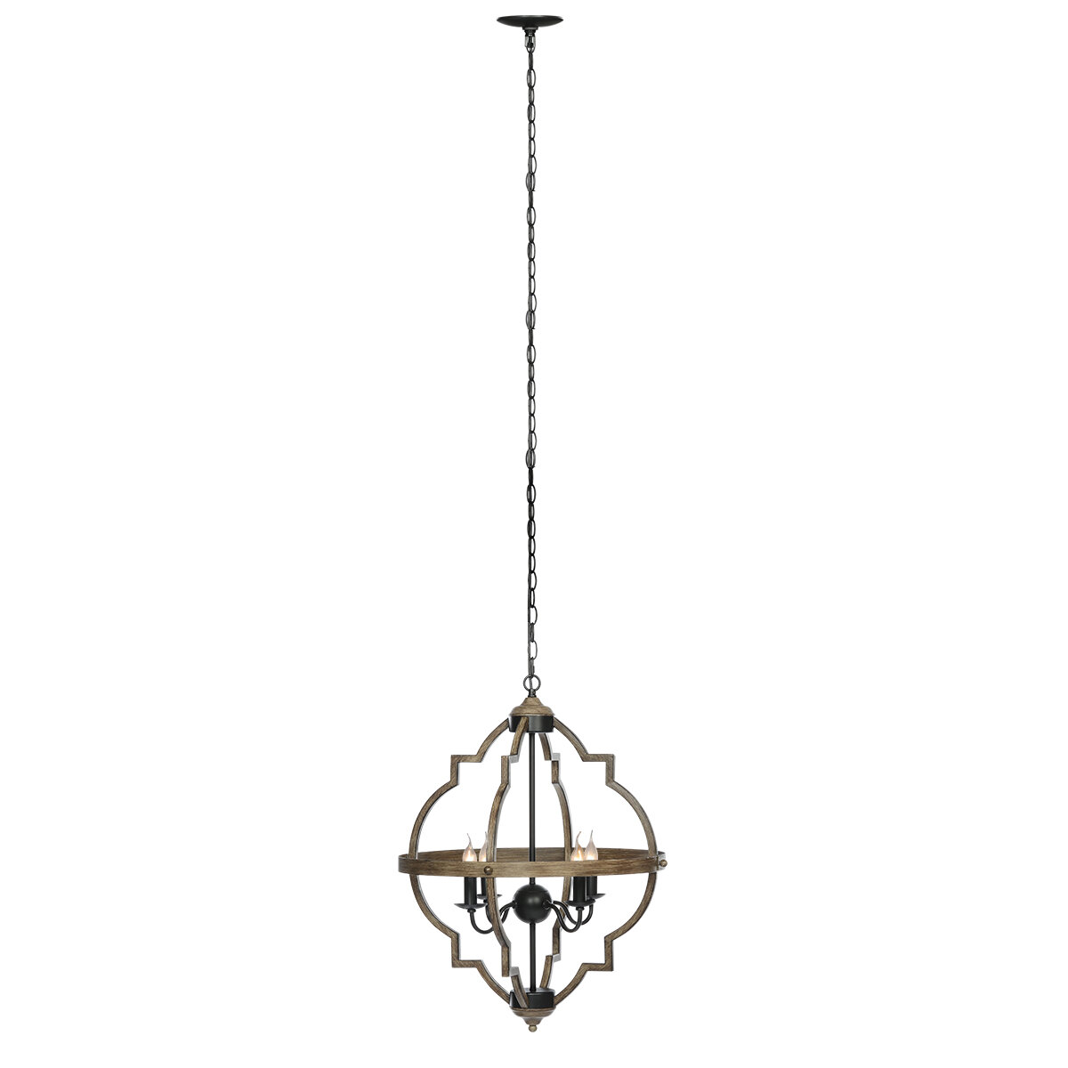 Image of 4-Light Pendant Lighting Rustic Metal Chandelier Industrial Ceiling Hanging Lamp