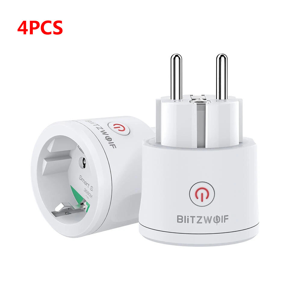 Image of [4 PCS] BlitzWolf® BW-SHP10 3680W 16A Smart WIFI Socket EU Plug Switch Metering Remote Controller Timer Work with Alexa