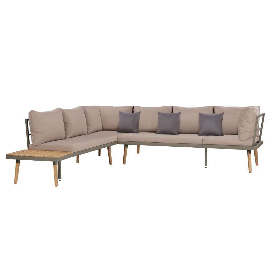 Image of 4 Piece Garden Lounge Set with Cushions Solid Acacia Wood Brown