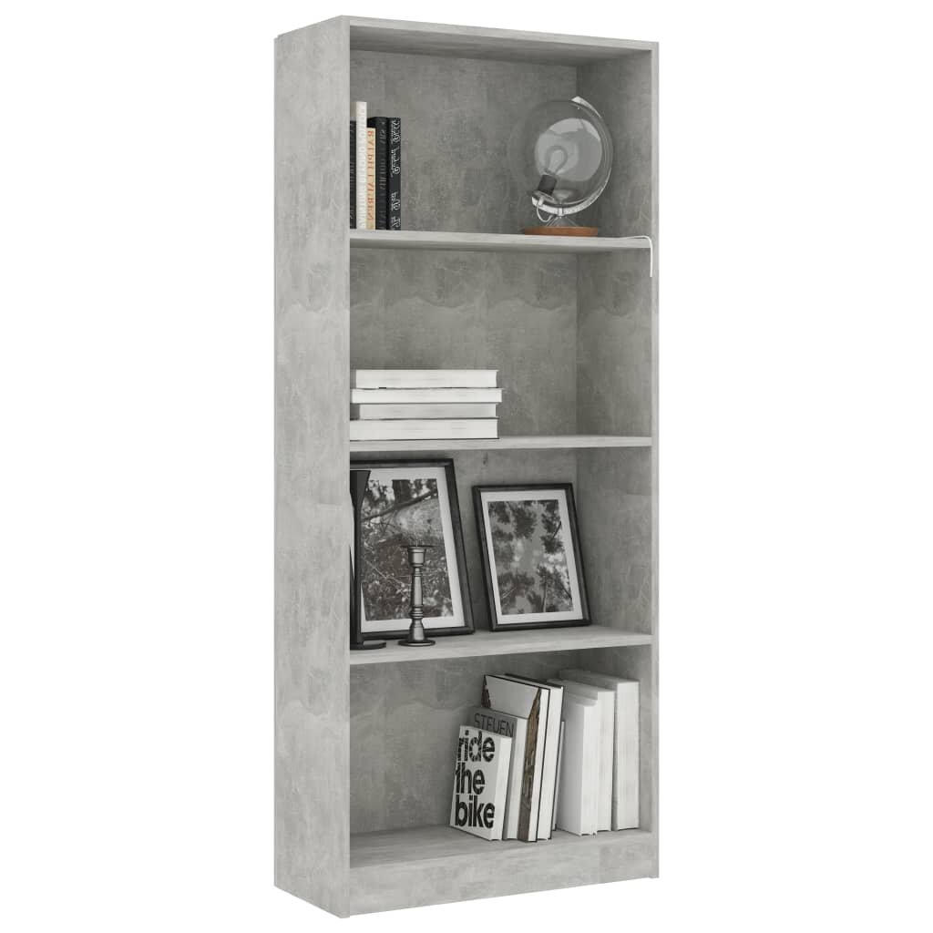Image of 4-Tier Book Cabinet Concrete Gray 236"x94"x559" Chipboard