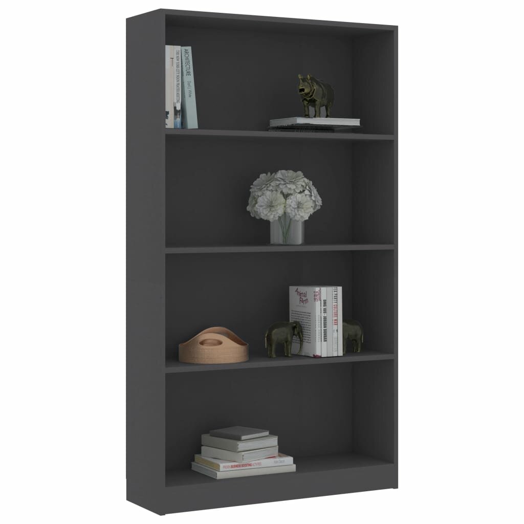 Image of 4-Tier Book Cabinet Gray 315"x94"x559" Chipboard