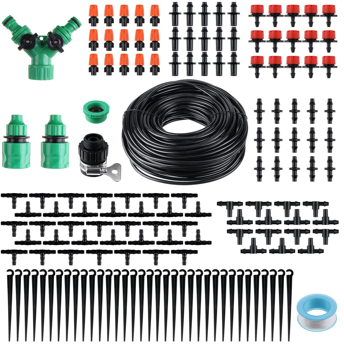 Image of 40m Manual Automatic DIY Micro Drip Irrigation System Auto Manual Timer Plant Watering Garden Hose Tool Set