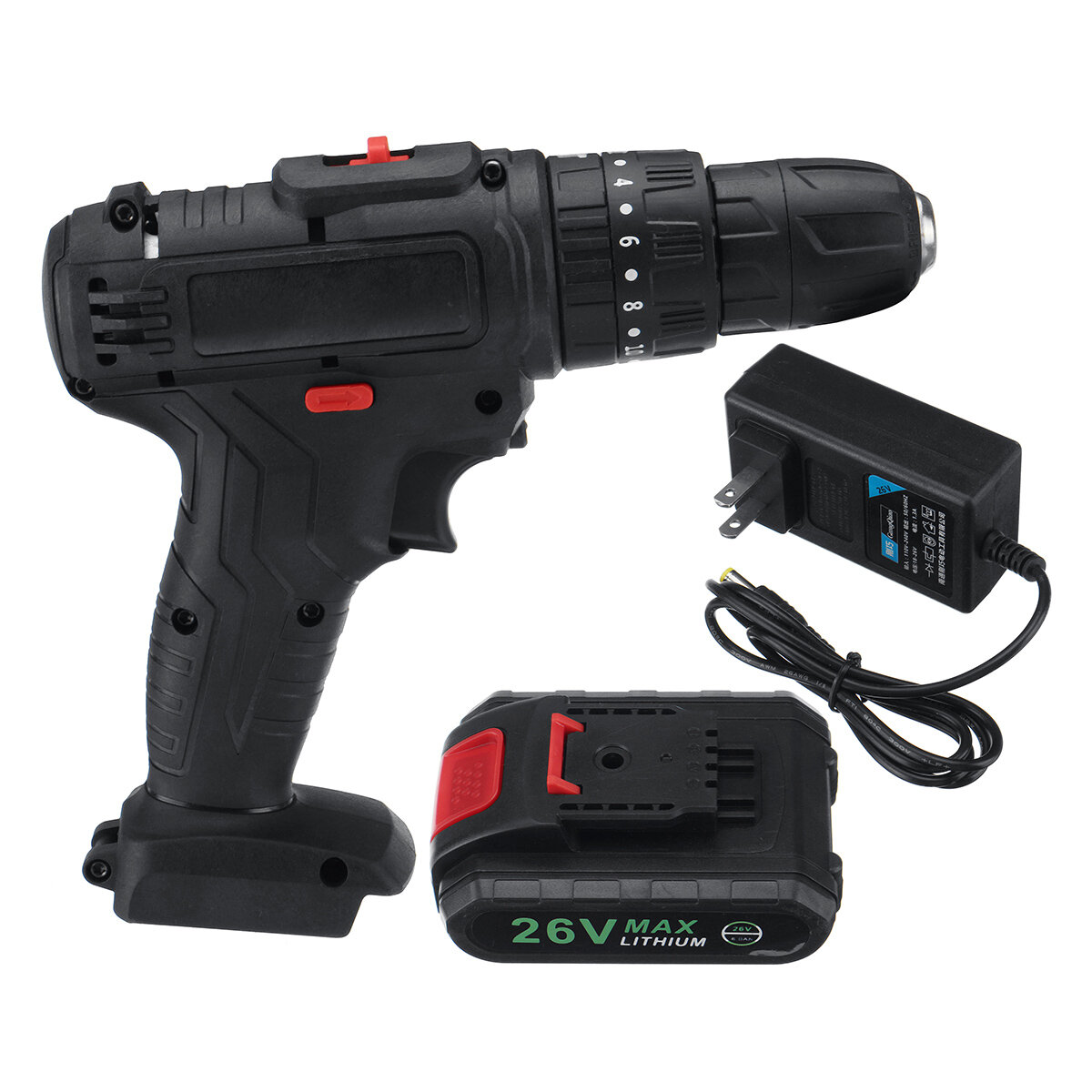 Image of 48V 1500W Impact Electric Drill 28Nm Max Torque LED Light Screwdriver Power W/ 1/2pc Battery