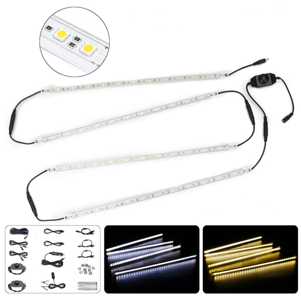 Image of 4PCS 50CM 5050SMD Waterproof LED Rigid Strip HardLight Connector Combo Kit for Outdoor Indoor DC12V