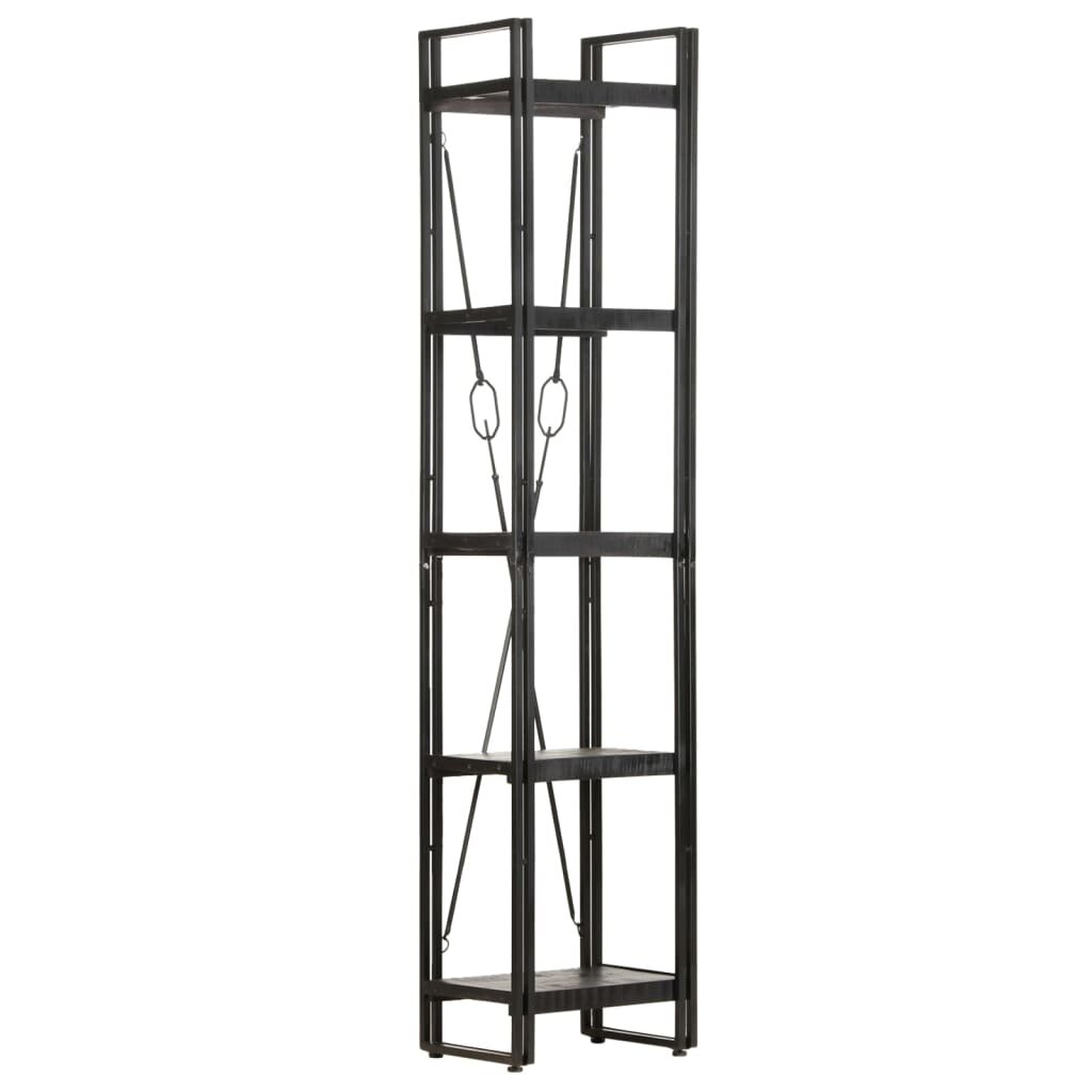 Image of 5-Tier Bookcase Black 157"x118"x709" Solid Mango Wood