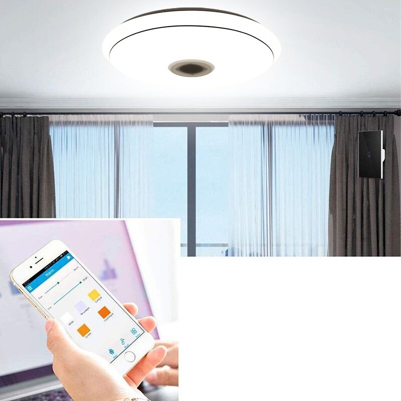 Image of 50cm AC85-265V LED RGB Music Ceiling Lamp APP+Remote Control Smart Ceiling Light Works w/ Google Home Alexa