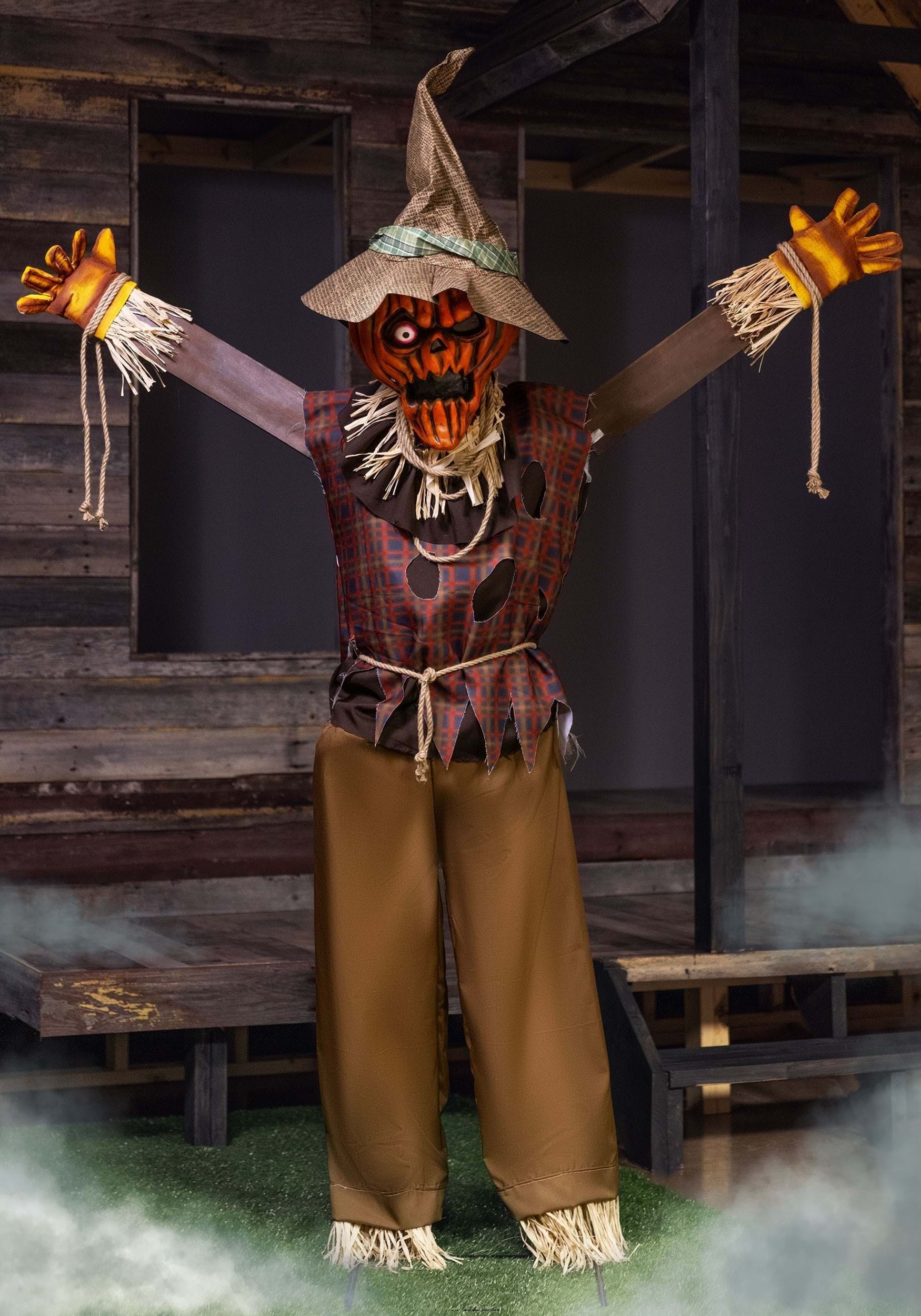 Image of 5FT Pumpkin Scarecrow Animatronic Prop | Scarecrow Decorations ID FUN4803-ST