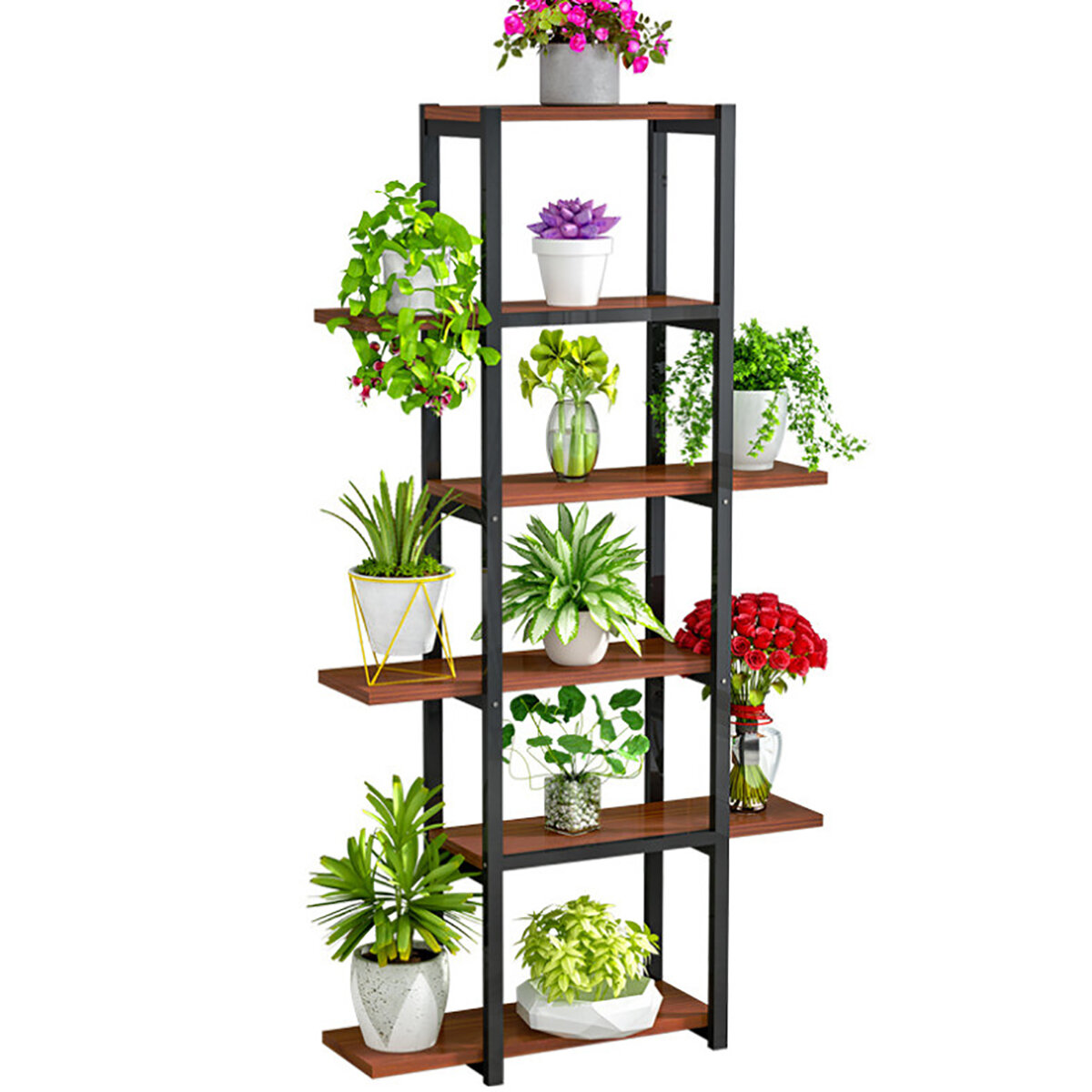 Image of 6 Layers Home Storage Rack Shelf Display Rack Plant Holder Flower Pot Rack Bookstand Indoor Outdoor for Bedroom Living R