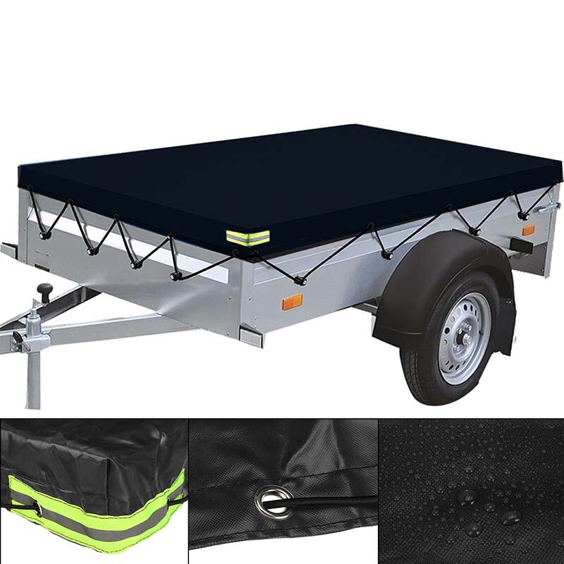Image of 600D Trailer Cover 150-170cm Heavy Duty PVC Waterproof Windproof Dust Protector With Rubber Belt